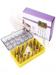 Set 18 Duyas Pasteleras Decoracion Estuche Reposteria Pastel - Plateado - Ver 5