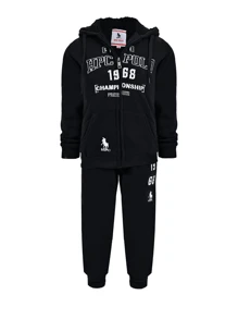 conjunto pants para niño juvenil afelpado moda con diseño - Negro - Ver 1