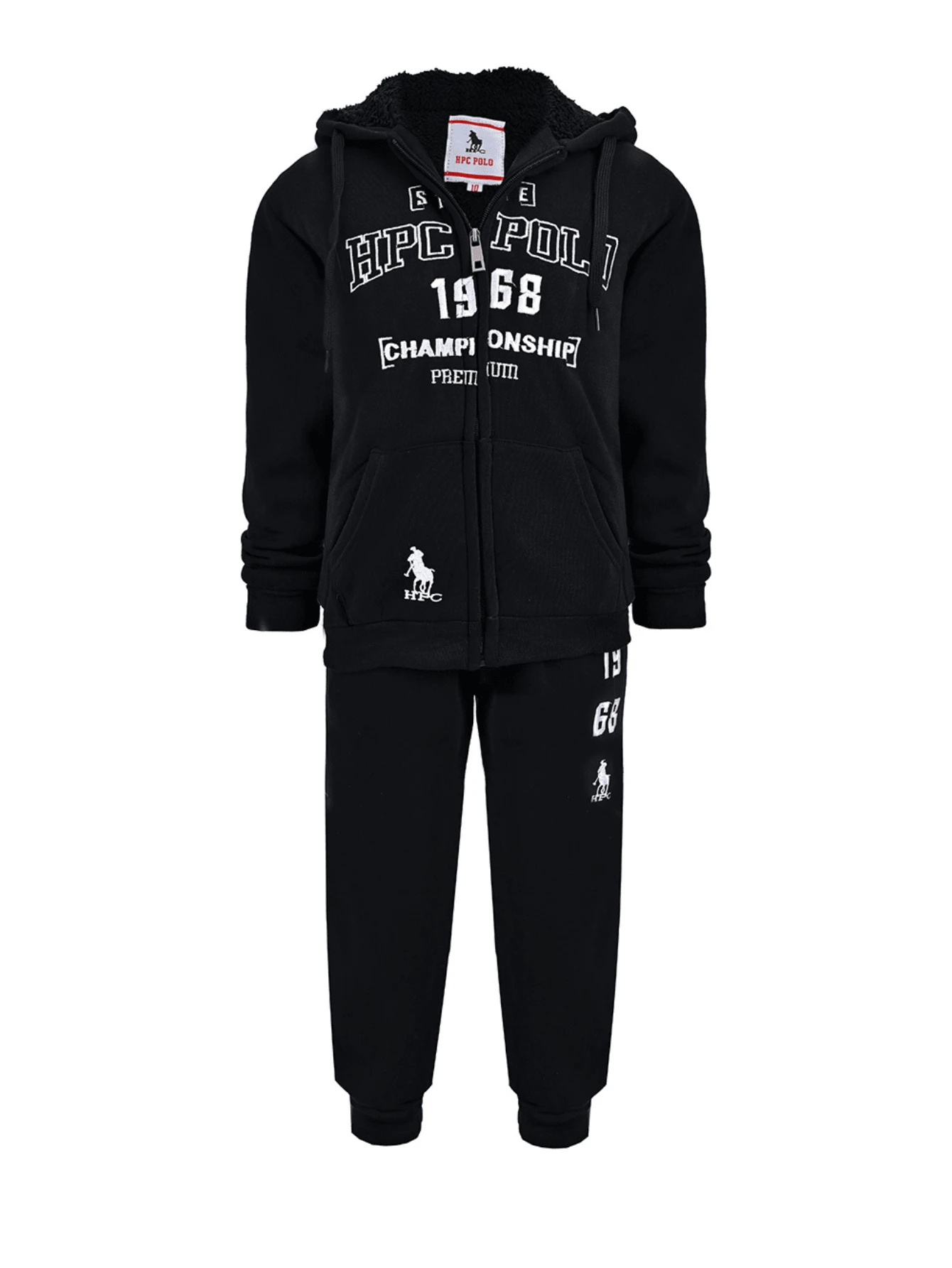 conjunto pants para niño juvenil afelpado moda con diseño - Negro - Ver 1