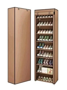 Estantería de almacenamiento para zapatos, 10 capas, 9 rejillas - Café integral - View 4
