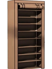 Estantería de almacenamiento para zapatos, 10 capas, 9 rejillas - Café integral - View 5