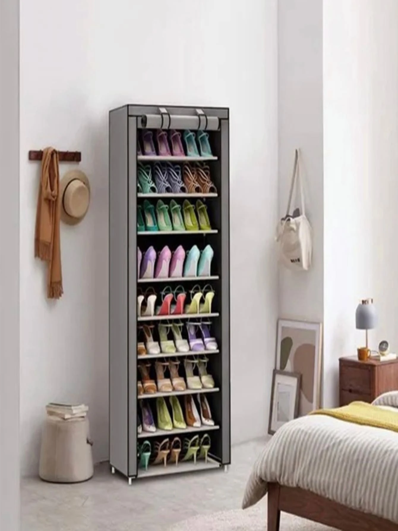 Estantería de almacenamiento para zapatos, 10 capas, 9 rejillas