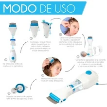 Peine Eléctrico Quita Piojos Aspiradora Para Liendres - Blanco - Ver 3