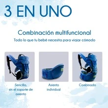 Cangurera Canguro Porta Bebés Portabebés Cargador Ergonómico Posiciones de 3 a 36 meses. - Azul - Ver 6