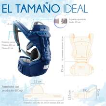 Cangurera Canguro Porta Bebés Portabebés Cargador Ergonómico Posiciones de 3 a 36 meses. - Azul - Ver 4