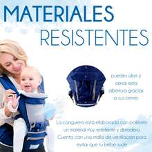 Cangurera Canguro Porta Bebés Portabebés Cargador Ergonómico Posiciones de 3 a 36 meses. - Azul - Ver 3