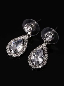 Juego de joyería nupcial con decoración de diamantes de imitación para collar, pendientes y tiaras