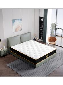 Ovios 12 Inch Medium Firm King Mattress, Cooling Gel Memory Foam Mattress, Black And White Hybrid Mattress In A Box - 黑色 - 查看 2