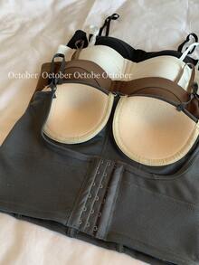 Top Corset de Tirantes con Copas con Estilo Minimalista y no Transparenta - Café integral - Ver 7