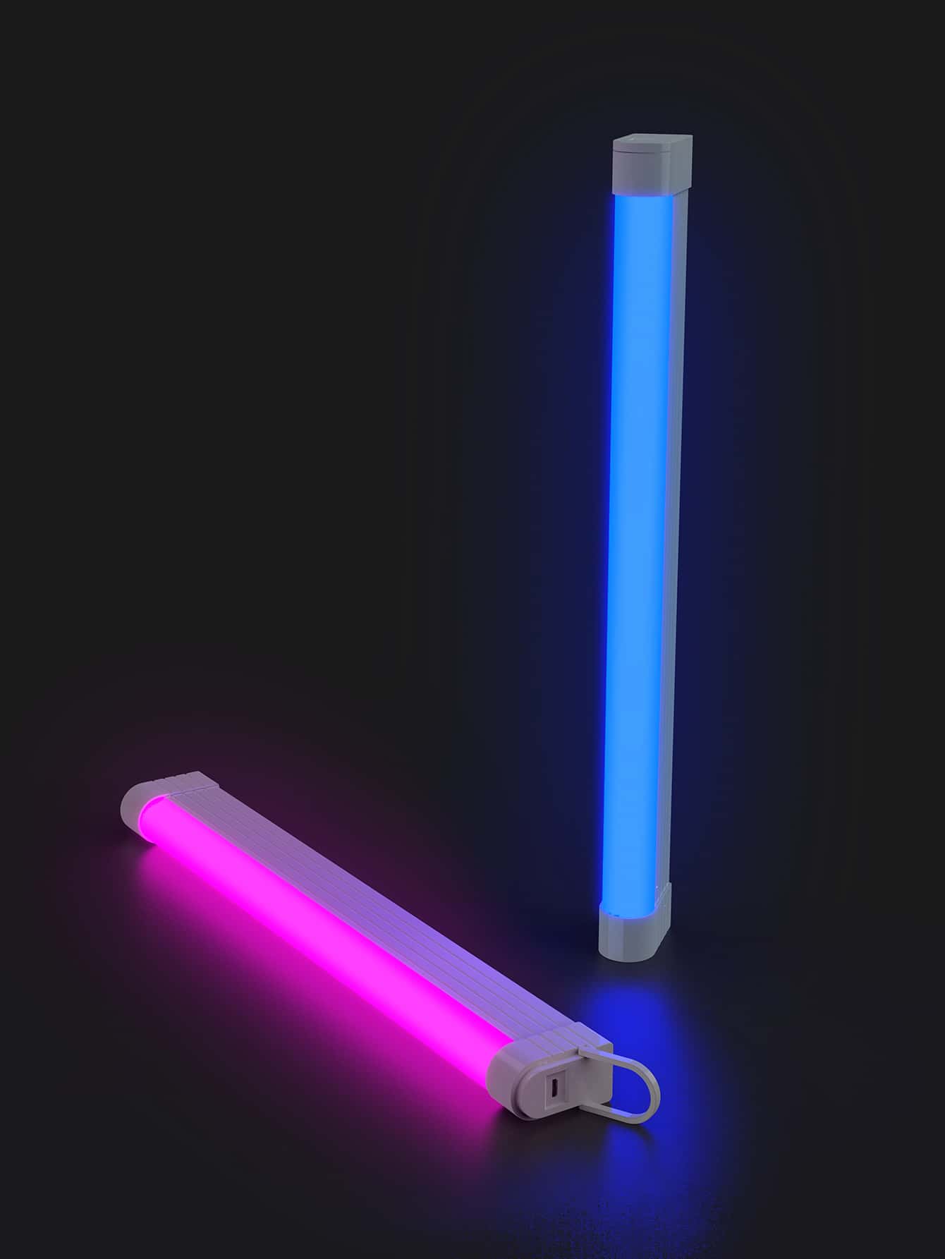 可攜式攝影補光燈有三種顏色:藍色、紫色和粉色,用於現場自拍攝影的手持式補光燈。 - 彩色 - 查看 1