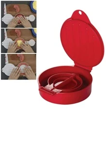 Hamburgueira Forma Para Hambúrguer Artesanal Recheado Caseiro - Vermelho - Visão 2
