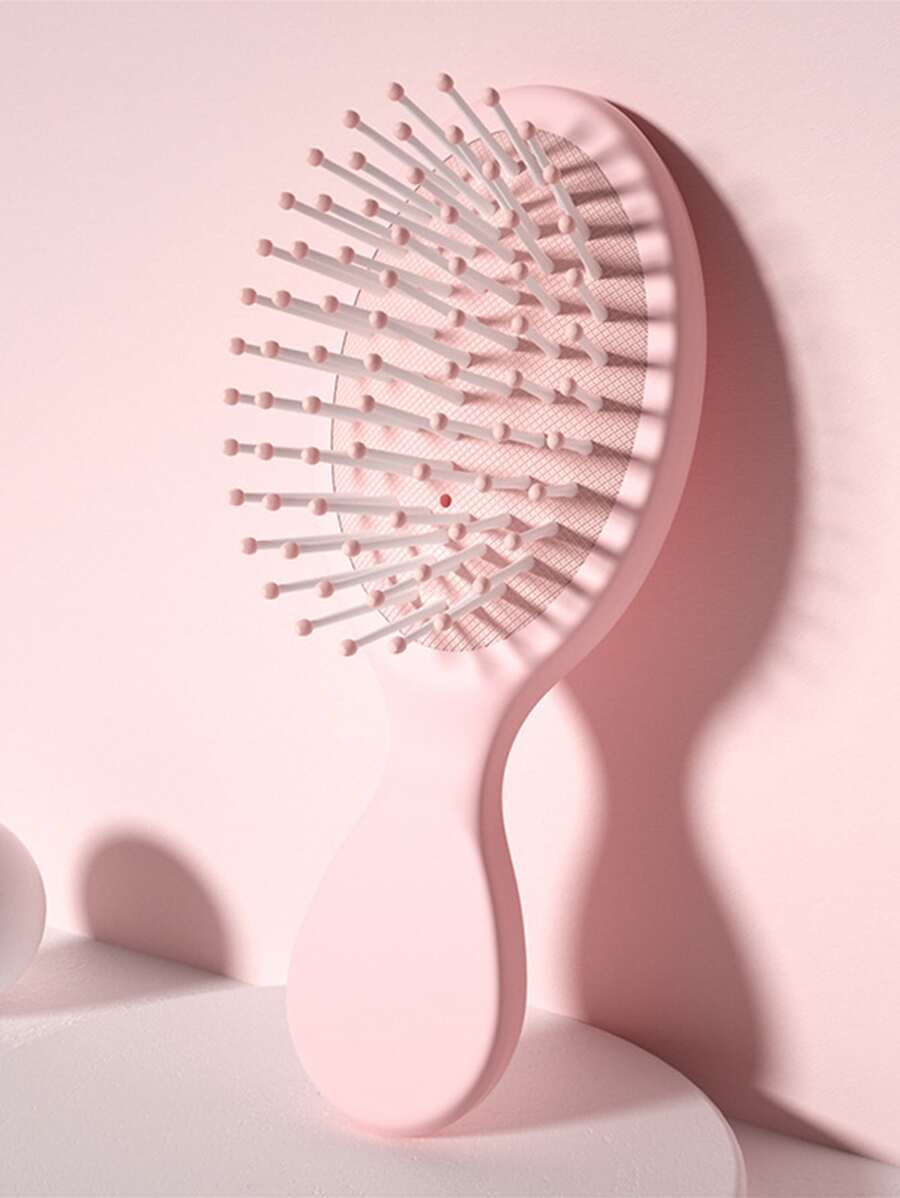 1 Máy Tính Di Động Vintage Đệm Không Khí Lược Nhựa Massage Da Đầu & Dụng Cụ Tạo Kiểu Tóc, 14 Cm X 6 Cm - Hồng - Xem 1