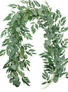 1 pieza Enredadera artificial con hojas de eucalipto y sauce para decoración de fiestas, bodas y reuniones en el hogar, Día de San Valentín, regalos, plantas falsas