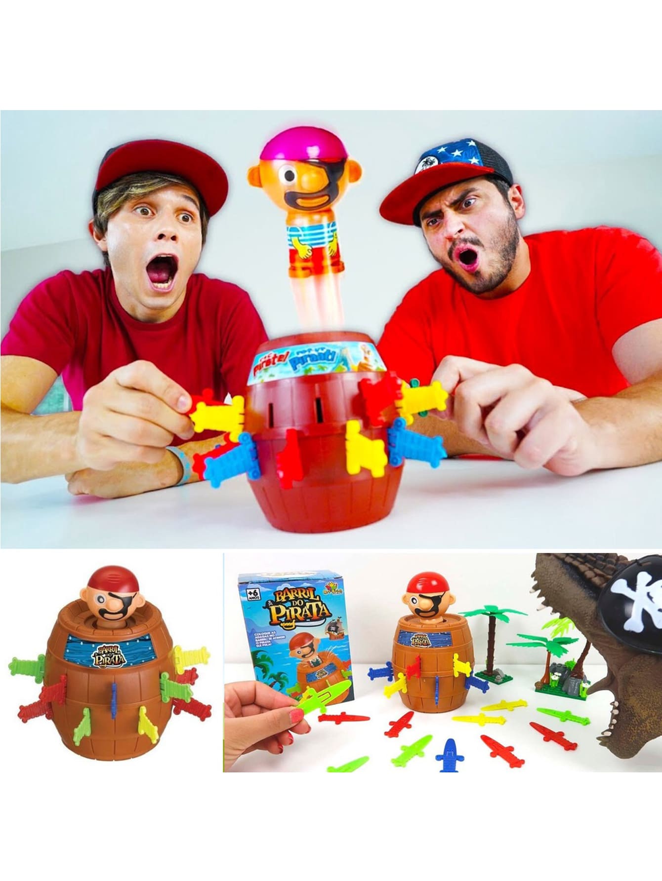 Jogo Pula Pirata Brinquedo Jogo do barril game de Mesa