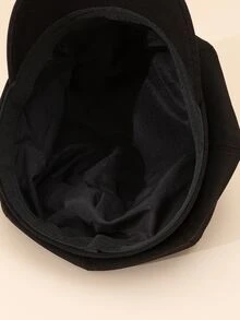 1 pieza Boina estilo francés para dama, elegante estilo Hepburn, para primavera/verano, unicolor versátil, gorra de estilo periodístico elegante, regalo para vacaciones - Negro - Ver 3