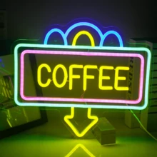 1pc PMMA Neon Light, Modern Yellow Letter Detail Square LED Neon Sign For Decoration - Yellow - View 4