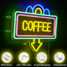 1pc PMMA Neon Light, Modern Yellow Letter Detail Square LED Neon Sign For Decoration - Yellow - View 5
