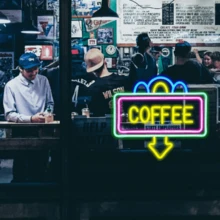 1pc PMMA Neon Light, Modern Yellow Letter Detail Square LED Neon Sign For Decoration - Yellow - View 3