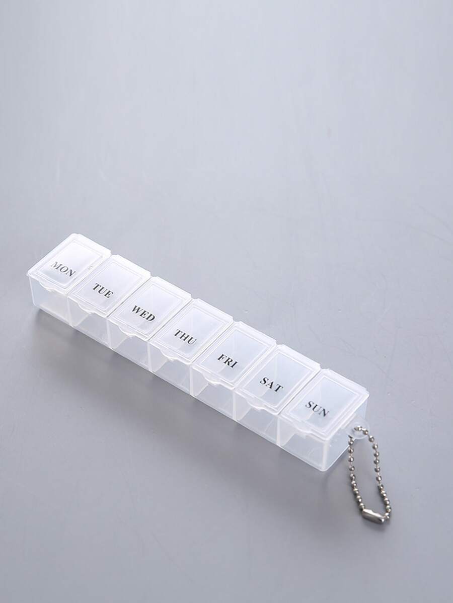 7-Day Portable Pill Box Simple And Sophisticated Design For Easy Medicine Storage - White - View 1