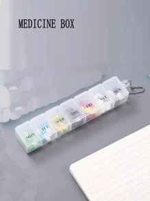 7-Day Portable Pill Box Simple And Sophisticated Design For Easy Medicine Storage - White - View 5