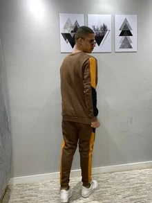 Men Two-piece Outfits - 鏽棕色 - 查看 2