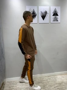 Men Two-piece Outfits - 鏽棕色 - 查看 3