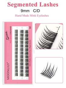 Cluster Eyelashes,1Box/3Rows 9Mm Sectioned False Eyelashes Segmented Lashes Cluster Eyelashes Manga Lashes Clusters Natural Look Lashes Extension - Black - View 1