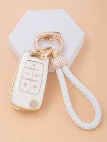 3 piezas Funda de llave de coche & Llavero con diseño de diamante de imitación - Multicolor - Ver 5
