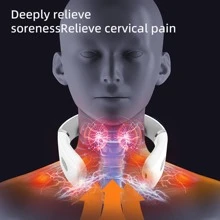 White Electric Heated Neck Massager - White - View 5