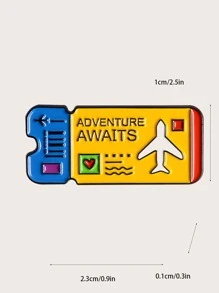 2 chiếc Drip Oil Grilled Lacquer Fibula, Heart Cup Outdoor Adventure Air Ticket, Needle Needle Pins Bag Accessories - Màu vàng - Xem 4