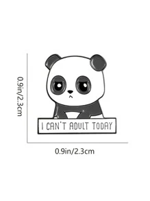 Adorable Panda Design Brooch Cute Bag Accessories Gift Gift Accessories Decor For Teen Girls Women College Students Rookies & White-Collar Workers Present Bag Pins Therian - Black and White - View 6
