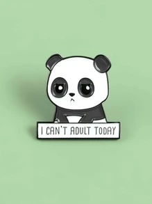 Adorable Panda Design Brooch Cute Bag Accessories Gift Gift Accessories Decor For Teen Girls Women College Students Rookies & White-Collar Workers Present Bag Pins Therian - Black and White - View 3