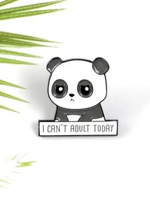 Adorable Panda Design Brooch Cute Bag Accessories Gift Gift Accessories Decor For Teen Girls Women College Students Rookies & White-Collar Workers Present Bag Pins Therian - Black and White - View 2