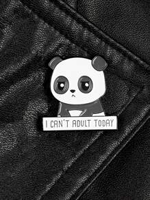 Adorable Panda Design Brooch Cute Bag Accessories Gift Gift Accessories Decor For Teen Girls Women College Students Rookies & White-Collar Workers Present Bag Pins Therian - Black and White - View 4