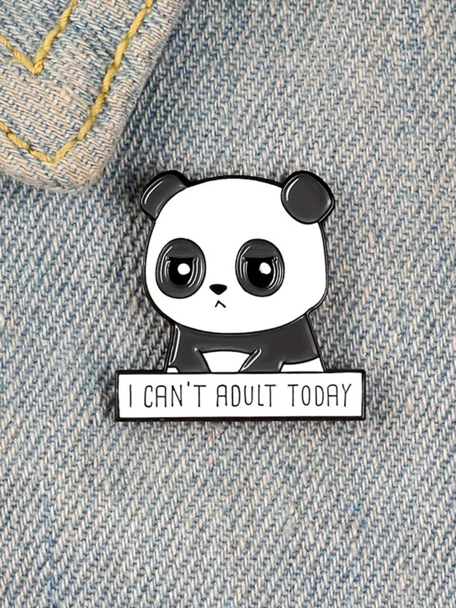 Adorable Panda Design Brooch Cute Bag Accessories Gift Gift Accessories Decor For Teen Girls Women College Students Rookies & White-Collar Workers Present Bag Pins Therian - Black and White - View 1