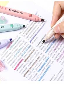 6入組貓爪設計混色荧光笔,可愛多功能荧光笔適用於辦公室、學校、學生、繪畫、標記 - 查看 4