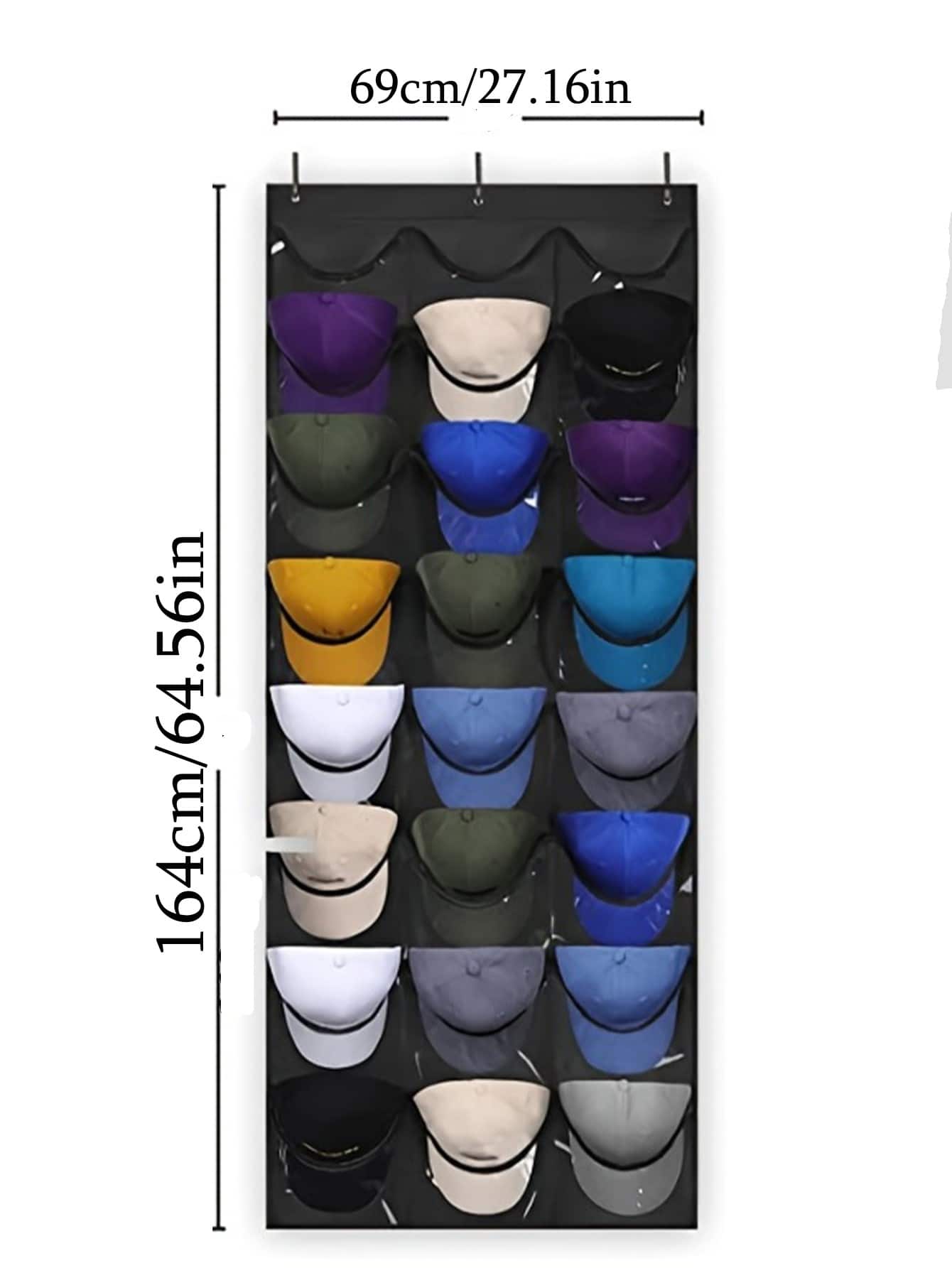 1pc Hanging Hat Organizer, Wall Mounted Hat Storage Bag, Hat Racks For