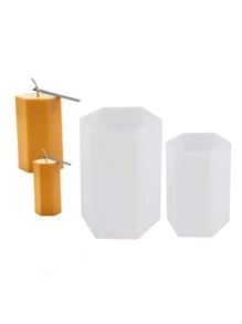 1pc 3d Cylinder Shape Candle Mold, Handmade Diy Silicone Mold For Candle Making