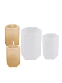 1pc 3d Cylinder Shape Candle Mold, Handmade Diy Silicone Mold For Candle Making