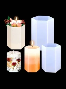 1pc 3d Cylinder Shape Candle Mold, Handmade Diy Silicone Mold For Candle Making