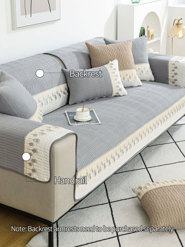 1pc Feather Embroidery Quilted Couch Cover,Sofa Couch Cover SHEIN USA