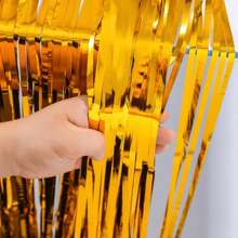 1 Pieza Cortinas papel metalico decoracion fiesta - azul real - Ver 3