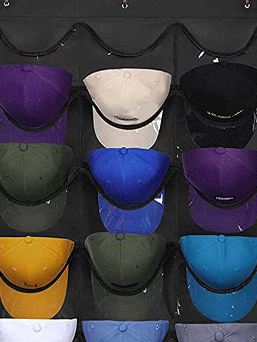 1pc Hanging Hat Organizer, Wall Mounted Hat Storage Bag, Hat Racks For