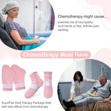 SuzziPad Cold Therapy Socks & Cold Gloves For Chemotherapy Neuropathy, Chemotherapy Must Haves For Women, Ideal For Chemo Neuropathy Relief, Plantar Fasciitis, Hand Pain Relief, S/M - Pink - View 2