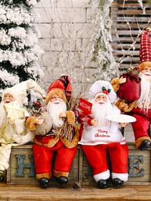 1pc Santa Claus Sitting Figure - Multicolor - View 2