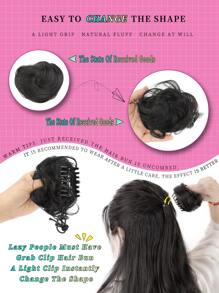 1 cái Đen Sợi tổng hợp Cái vuốt Chignon Tóc Nơ Nhỏ bé Tóc búi Donut Lộn xộn Dây buộc tóc Quần quanh Phần mở rộng tóc đuôi ngựa Đối với phụ nữ - màu đen - Xem 4