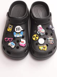 12入組遊戲卡通DIY鞋,新風格眼鏡和機器人溜冰鞋,學生畢業和夏天節日禮物