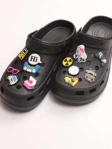 12入組遊戲卡通DIY鞋,新風格眼鏡和機器人溜冰鞋,學生畢業和夏天節日禮物