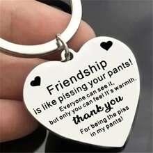 1pc To Friendship Heart Keychain Friends Gift - Silver - View 1