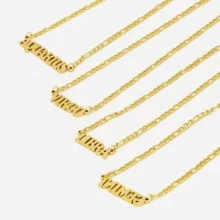 1入組生肖字母吊墜項鍊，送給畢業生、朋友、戀人完美禮物